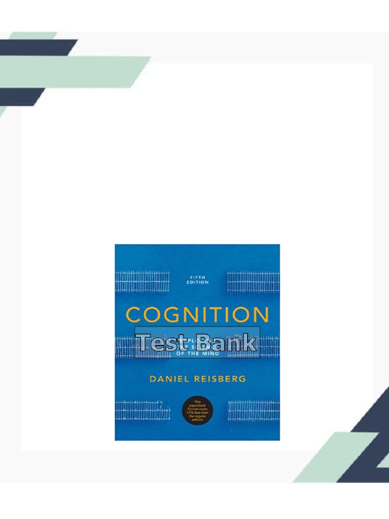 Cognition Exploring the Science of the Mind 5th Edition Reisberg Test ...