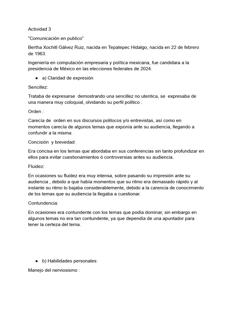 Actividad 3 Comunicación Oral y Escrita | PDF