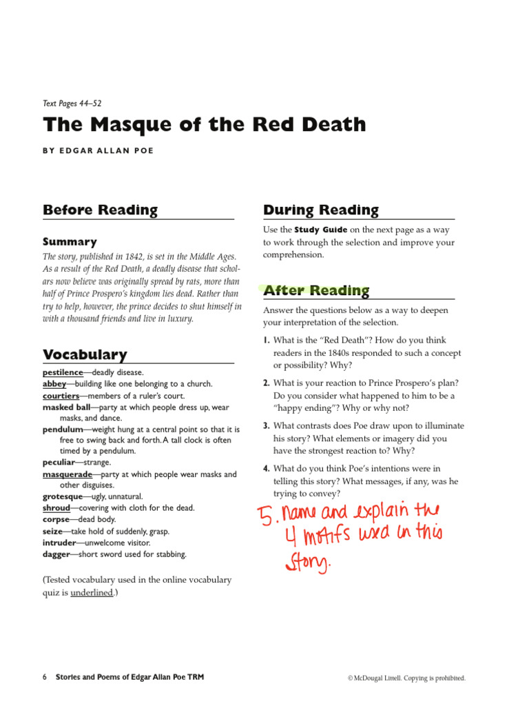 Understanding Poe's Masque of the Red Death | PDF