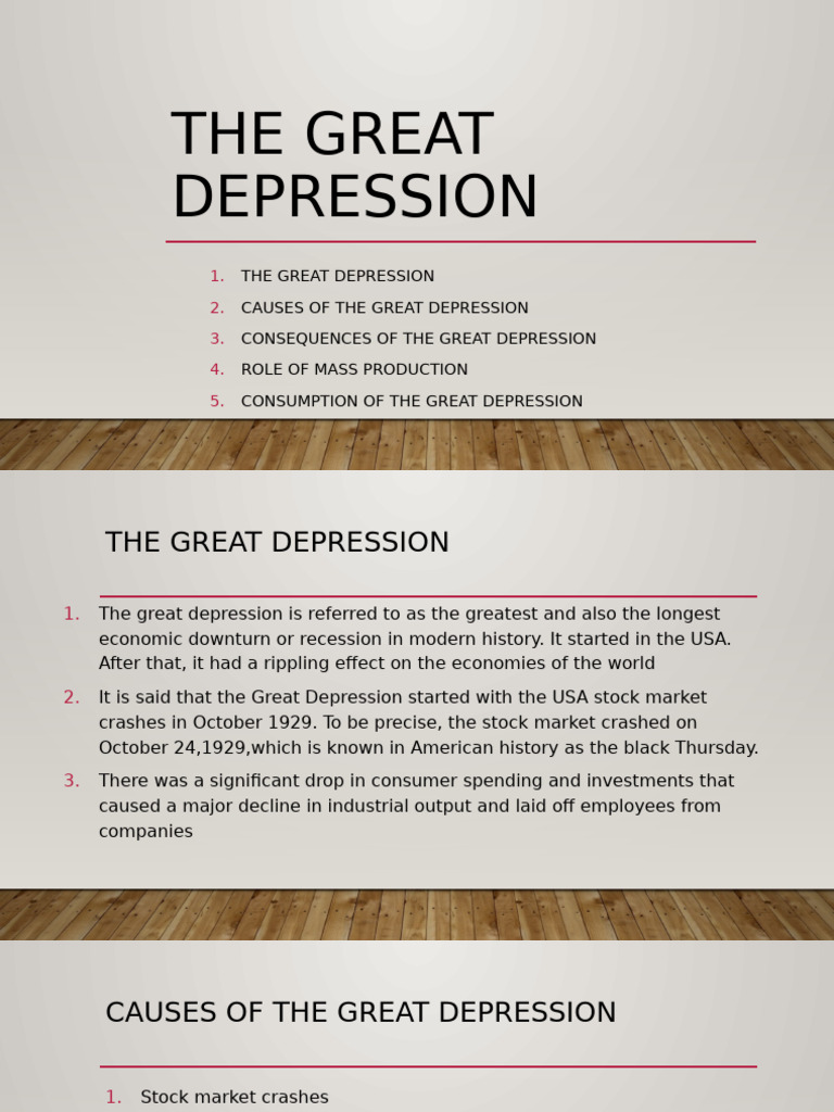 Causes and Effects of the Great Depression | PDF