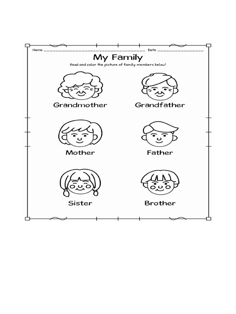 My Family Worksheet Kindergarten - 25126.jpg | PDF