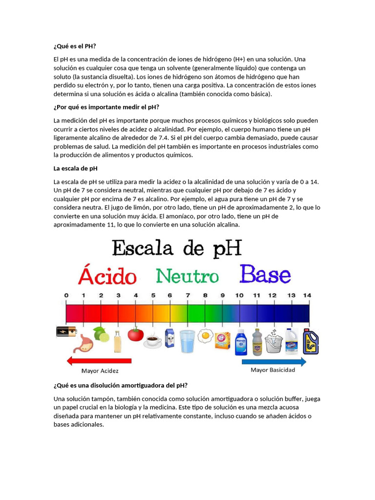 Qué Es El PH | PDF | Ph | Solución tampón