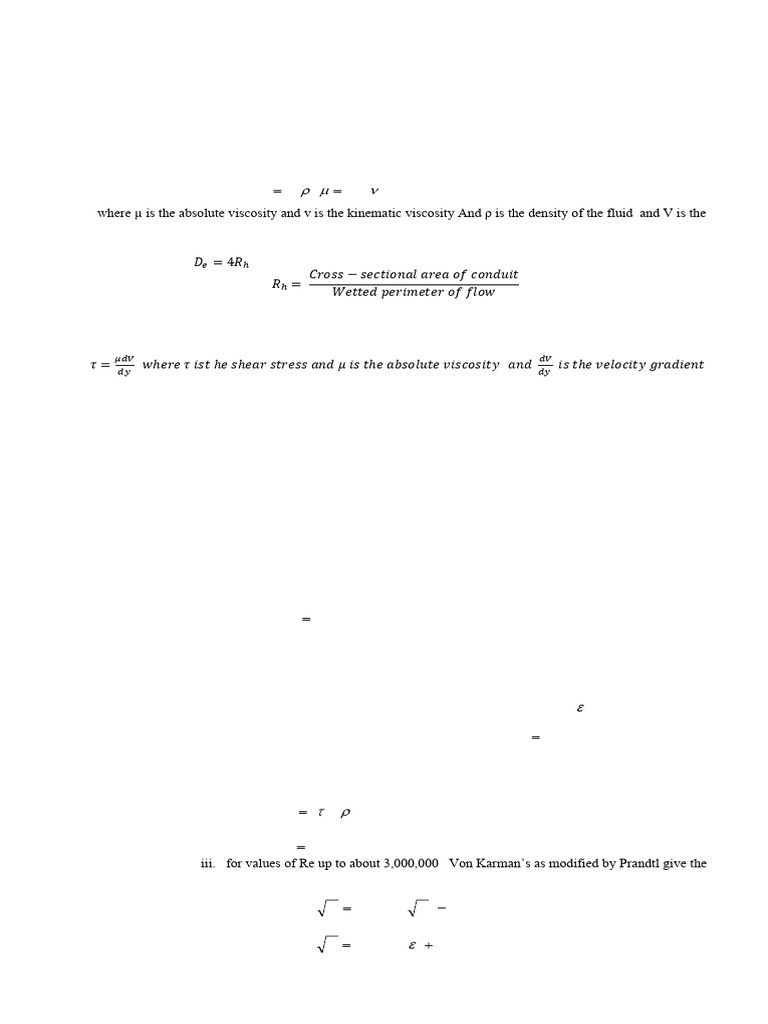 Incompressible Flow in Closed Conduits | PDF | Reynolds Number | Fluid ...