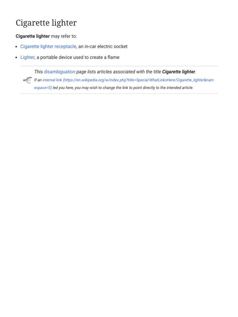 Cigarette Lighter - Wikipedia | PDF