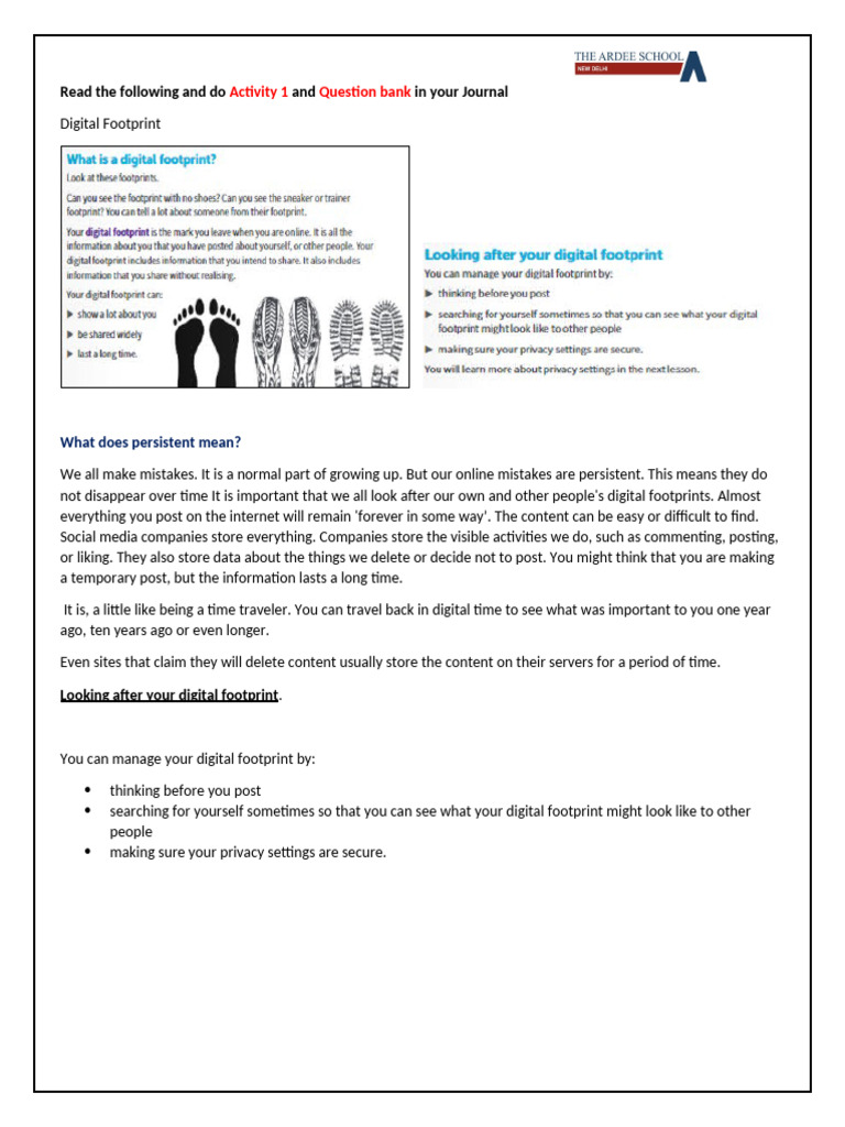 Understanding Your Digital Footprint | PDF