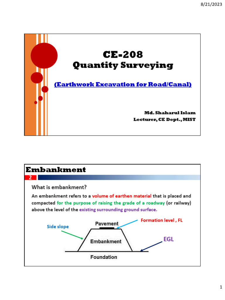 Earthwork Volume Calculation Methods | PDF | Area | Volume