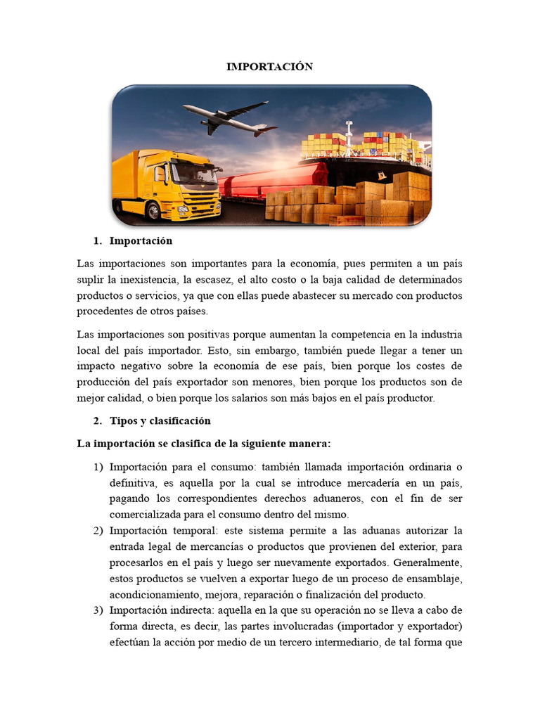 Tipos de Importación y Nomenclatura Arancelaria | PDF | aduana | Arancel