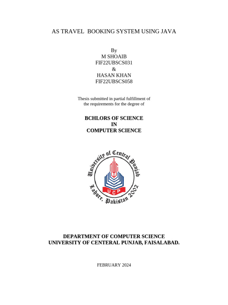 Java Travel Booking System Thesis | PDF | Software Testing | Software ...