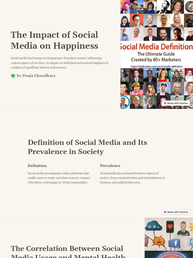Social Media's Impact on Happiness | PDF | Popular Culture & Media ...