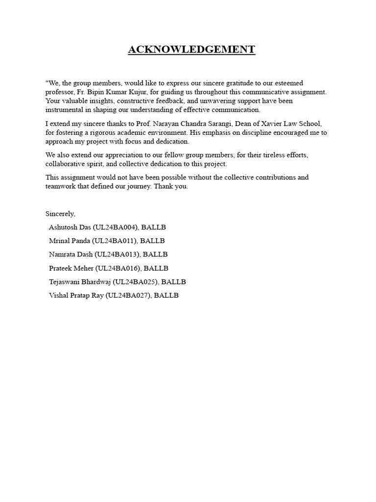 ACKNOWLEDGEMENT | PDF