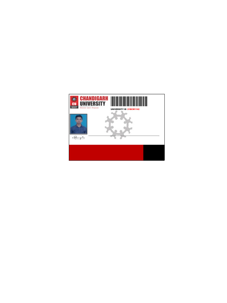 Chandigarh University Student ID Card | PDF