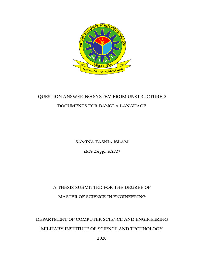 Bangla Language Question Answering System | PDF | Machine Learning ...