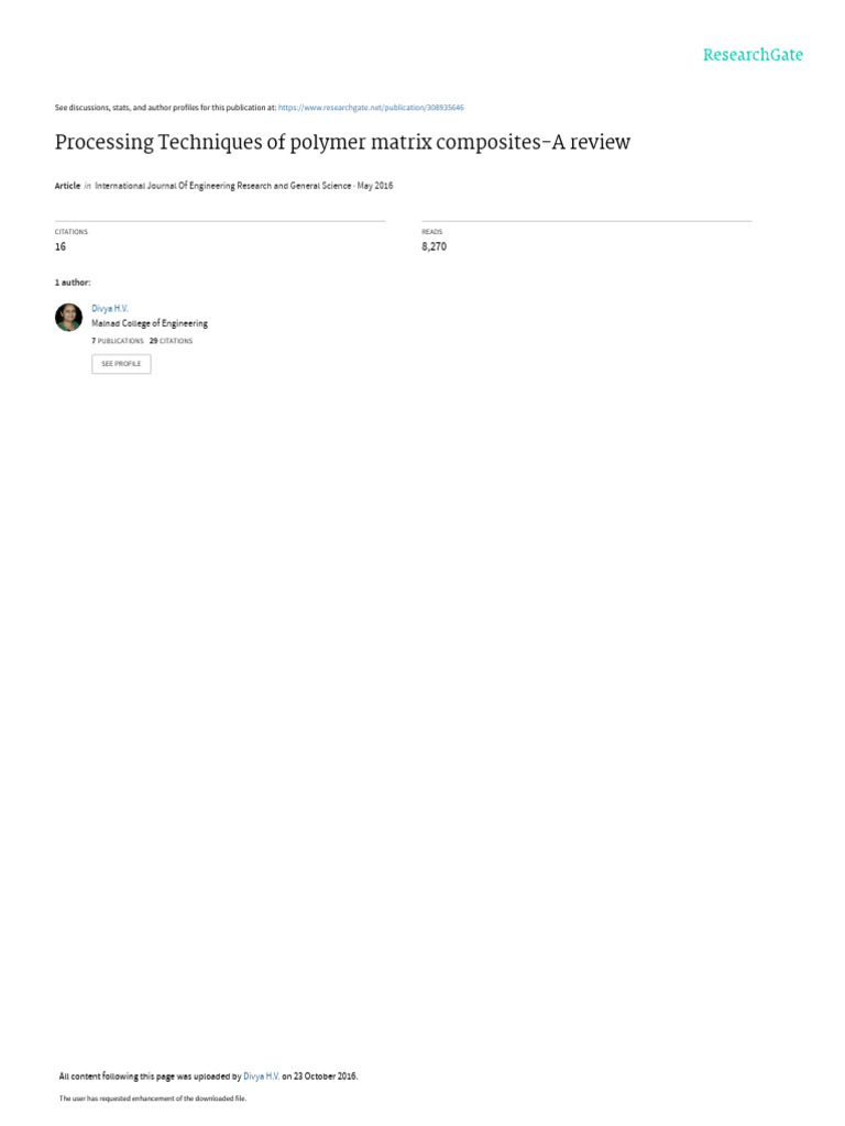 Processing Techniquesof PMC | PDF | Composite Material | Fiberglass
