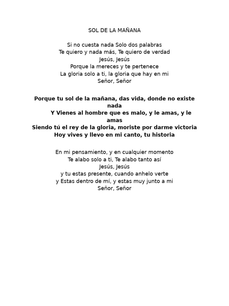 Alabanza: Sol de la Mañana | PDF