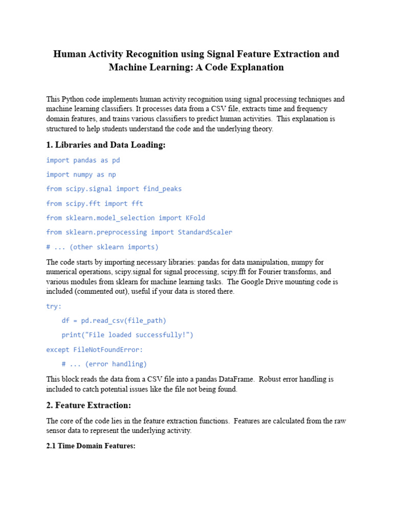 Human Activity Recognition | PDF | Amplitude | Cross Validation ...
