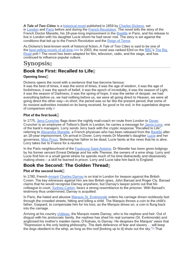 Chapter 23 Summary of A Tale of Two Cities | PDF | A Tale Of Two Cities