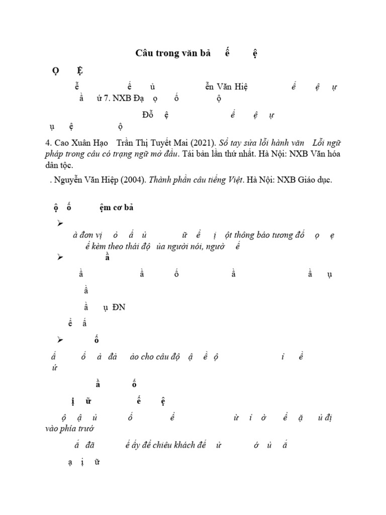3 - TVTHC - Cau Trong VBTV | PDF