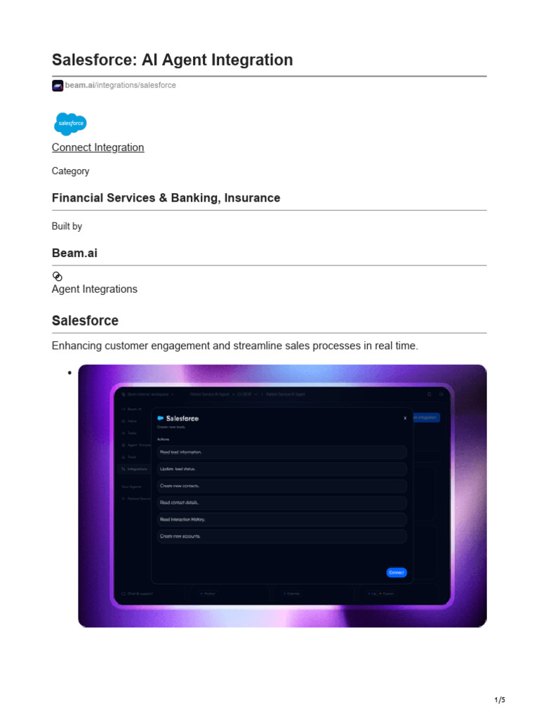 Beam - Ai-Salesforce AI Agent Integration | PDF