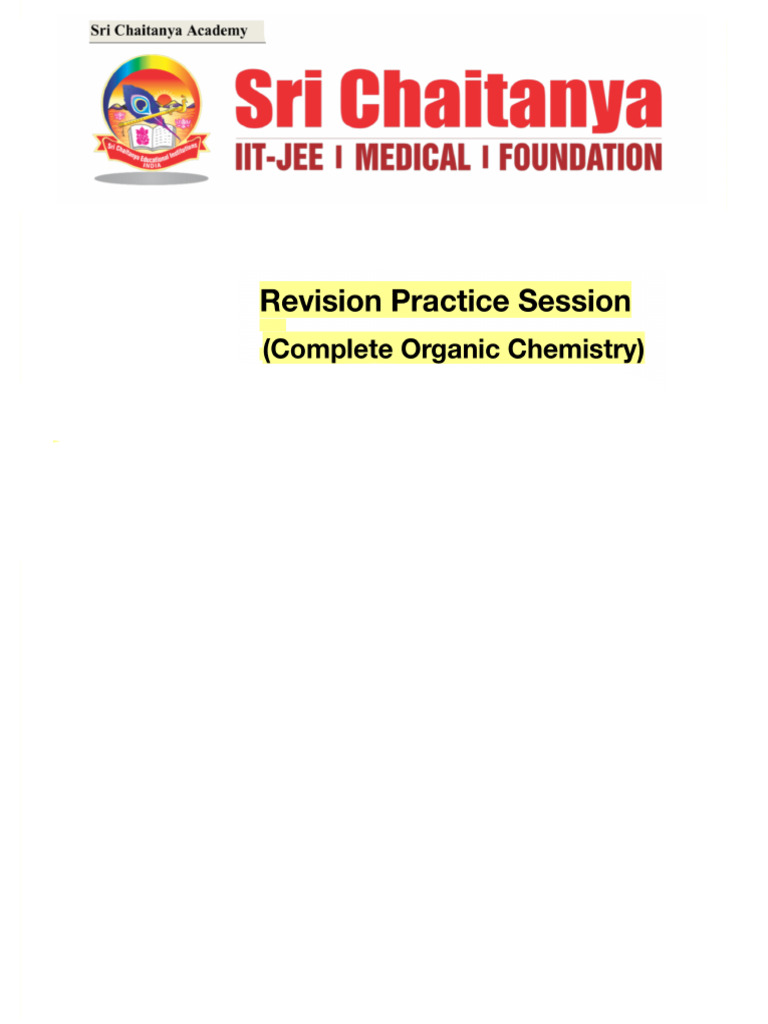 Full Organic Practise Session Part 1 | PDF | Chemical Compounds