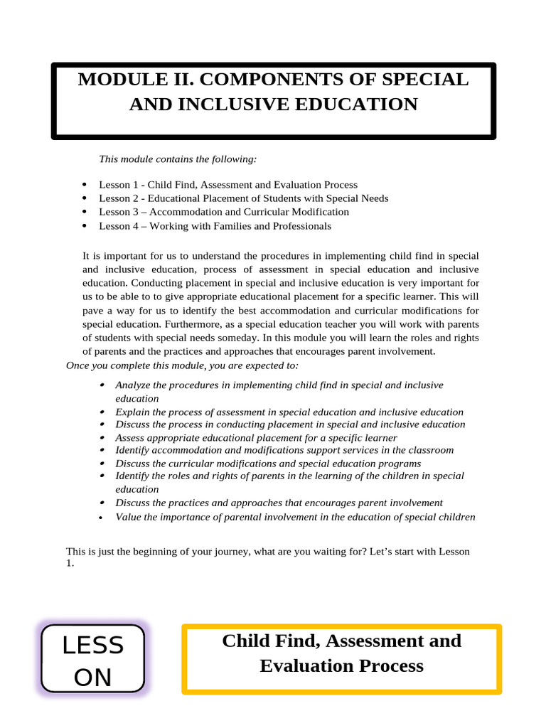 LESSON-1 (1) | PDF | Individualized Education Program | Inclusion ...
