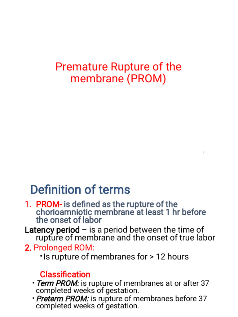 PROM pptx (1) | PDF | Childbirth | Preterm Birth