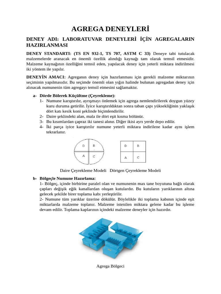 Agrega Deneyleri̇ | PDF