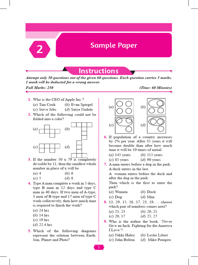 GAT Sample Paper Overview | PDF