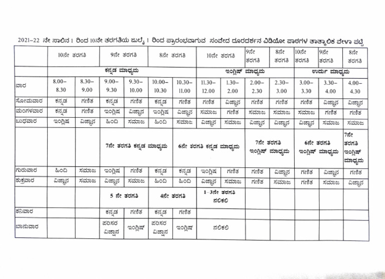 Time Table | PDF