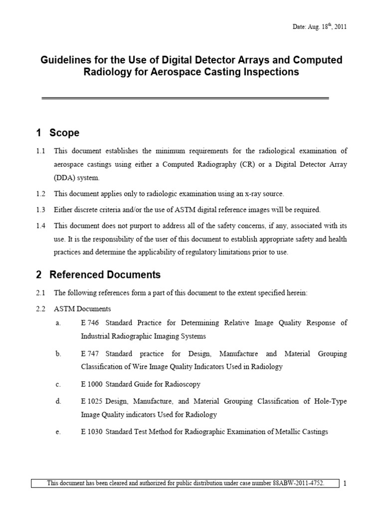 Aerospace Casting Inspection Guidelines | PDF | Radiography ...