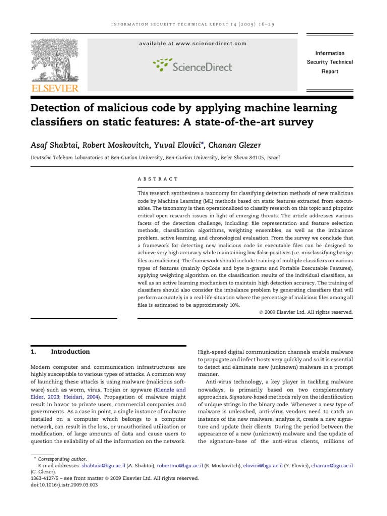Machine Learning for Malware Detection | PDF | Machine Learning ...