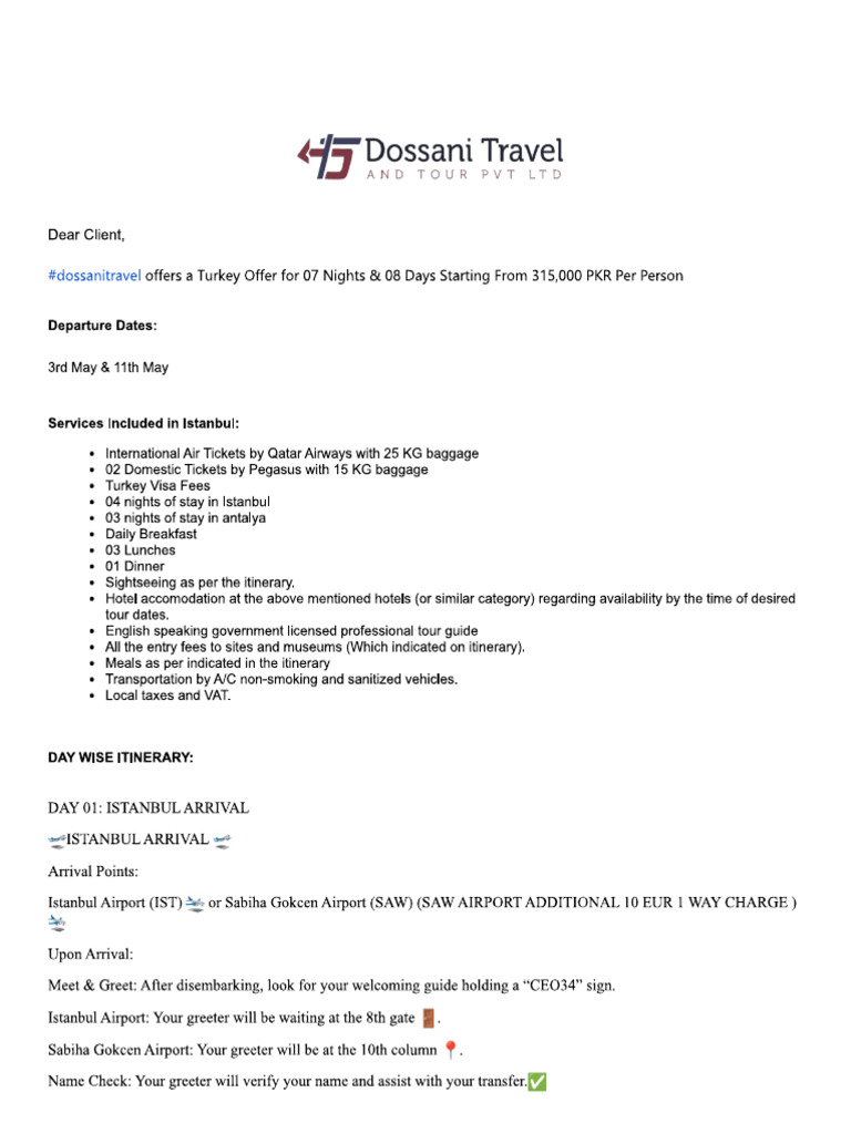 Turkey - 08 Days | PDF