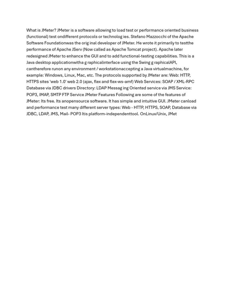 Overview of JMeter for Load Testing | PDF
