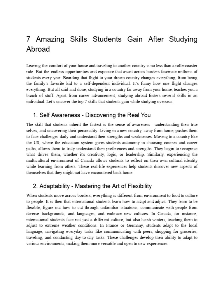 PR Article - What Are The Different Types of Skills Students Gain After ...