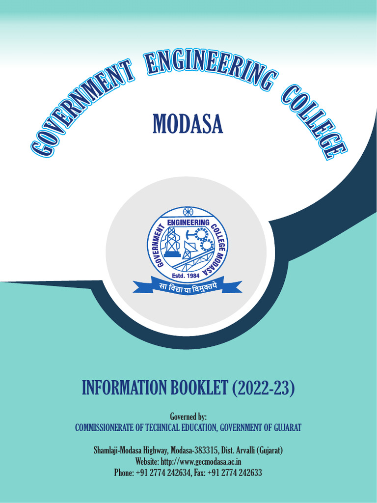 GEC Modasa Information Booklet 2022-23 | PDF | Concrete | Engineering