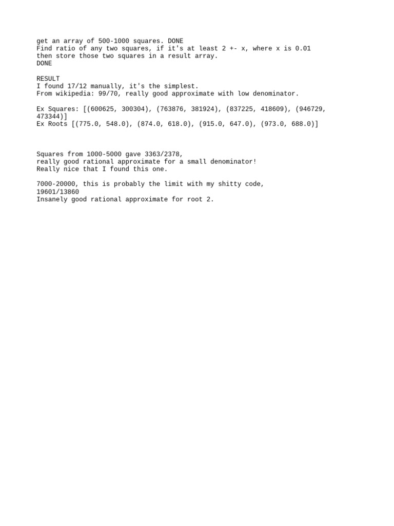 Finding Rational Approximations of Squares | PDF