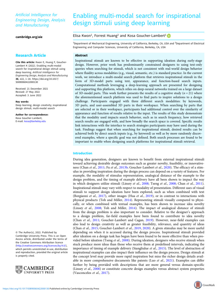 Multi-Modal Search for Design Inspiration | PDF | Deep Learning | Cognition