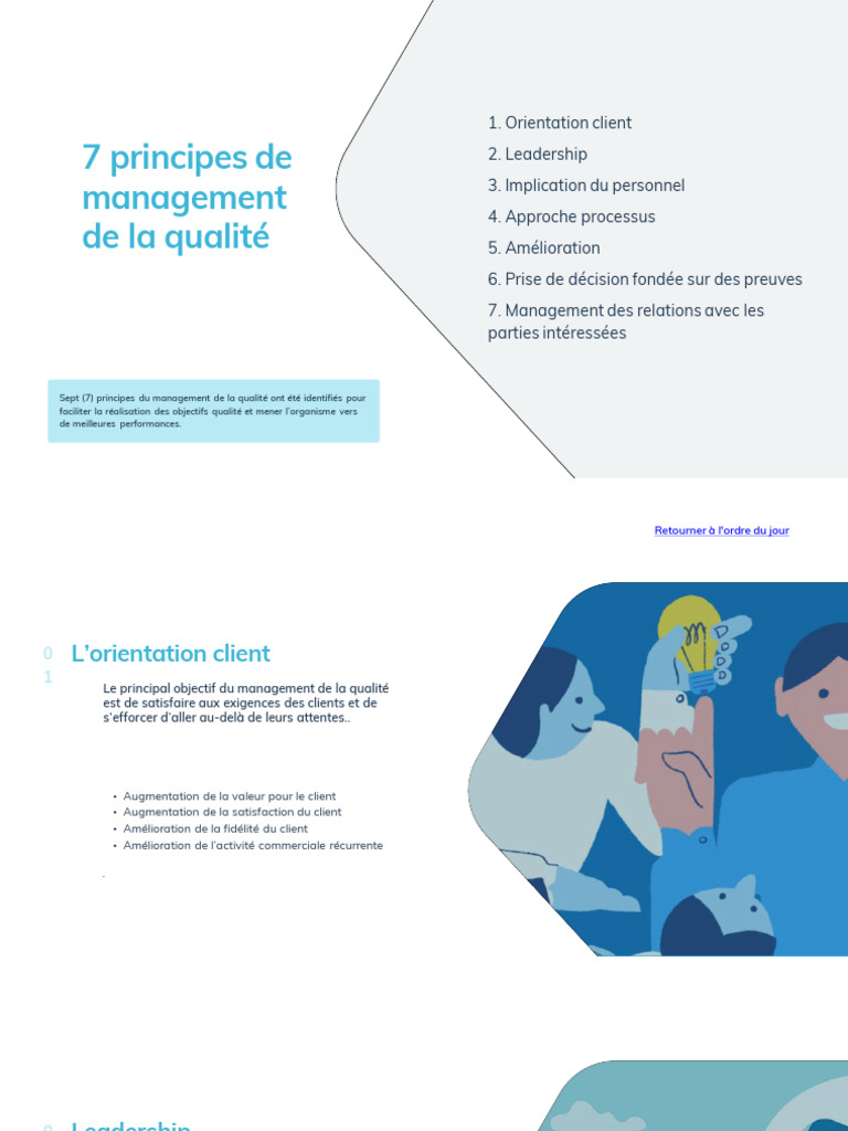 7 Principes du Management de la Qualité | PDF | Management de la ...