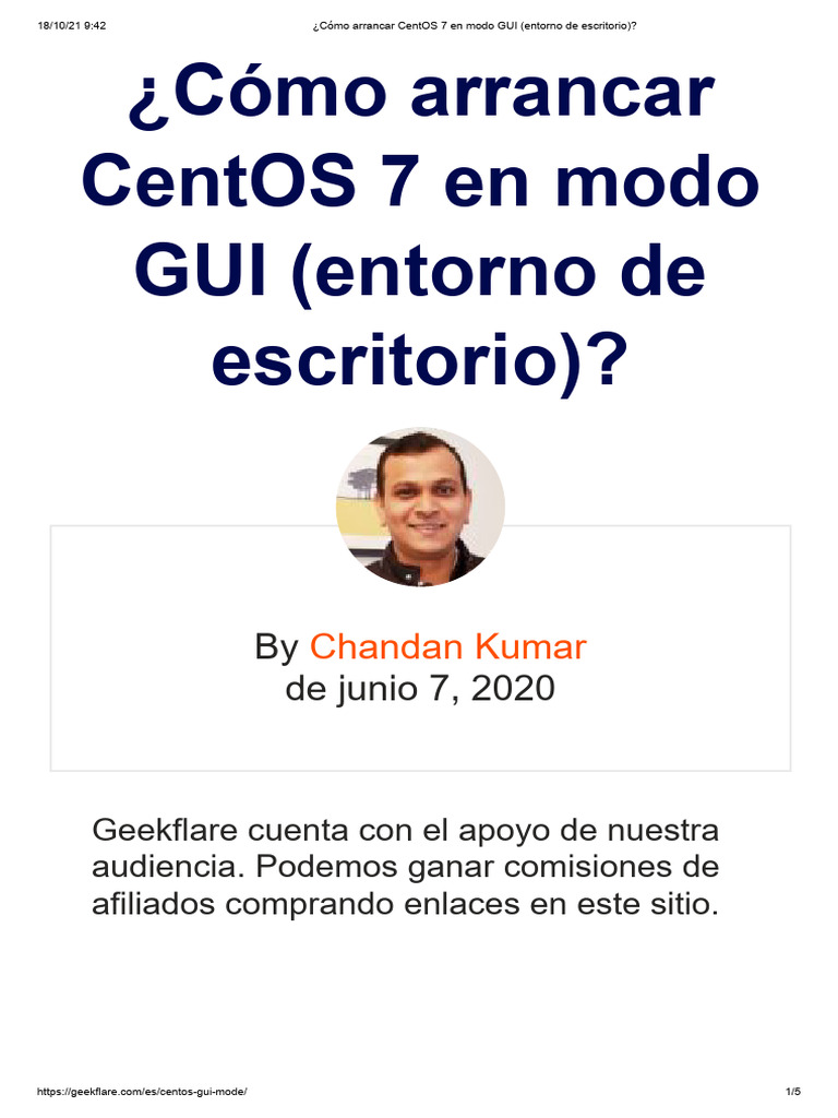 Arrancar CentOS 7 en modo GUI fácilmente | PDF | Interfaces gráficas de ...