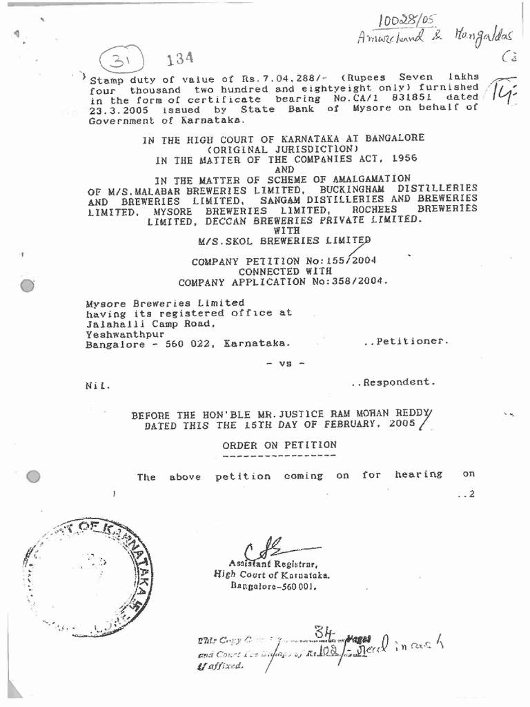 36b. Company Petition No. 155-2004 - 00001 | PDF | License | Securities ...