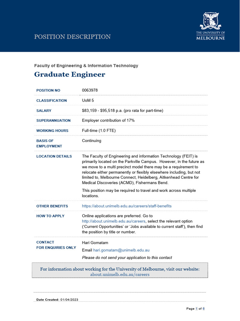 Graduate Engineer Position at UoM | PDF | Diversity (Business ...