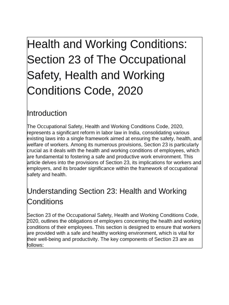 Section 23: Health & Safety Code 2020 | PDF | Occupational Safety And ...