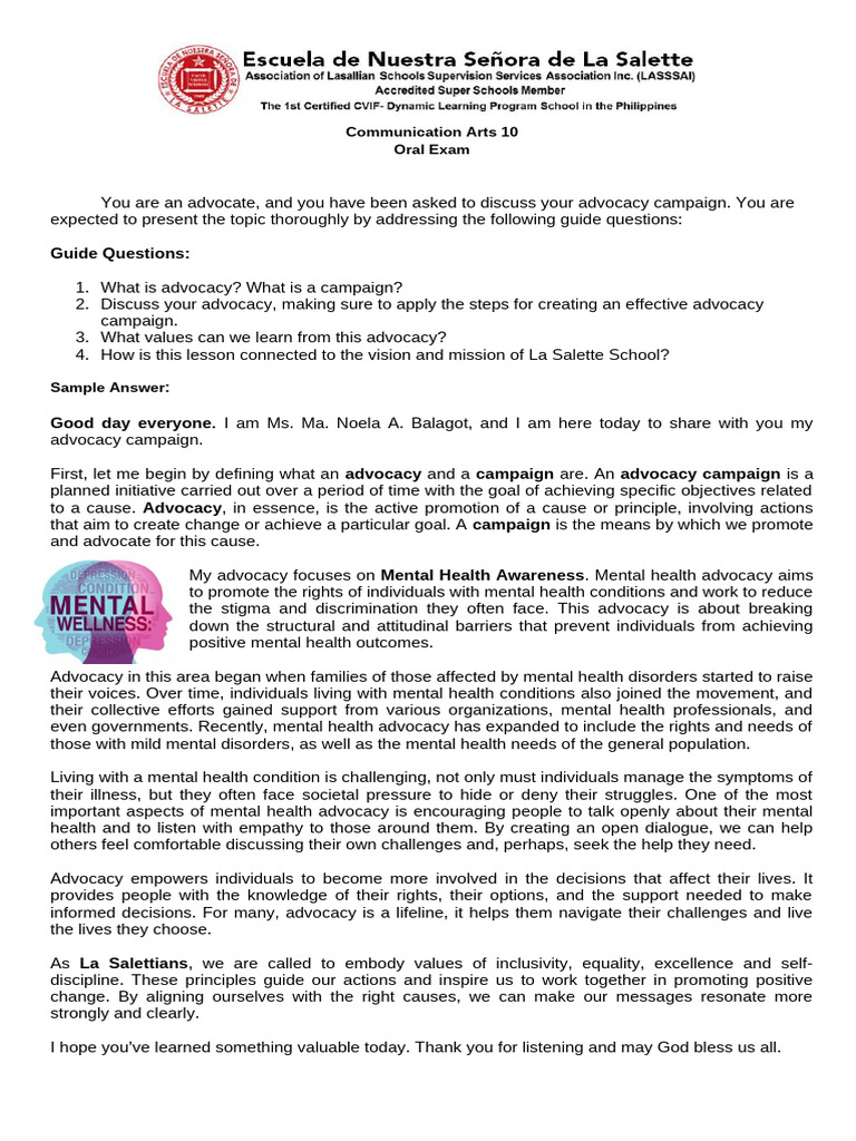 CHECKED - CA10 Oral Script | PDF | Mental Health | Mental Disorder