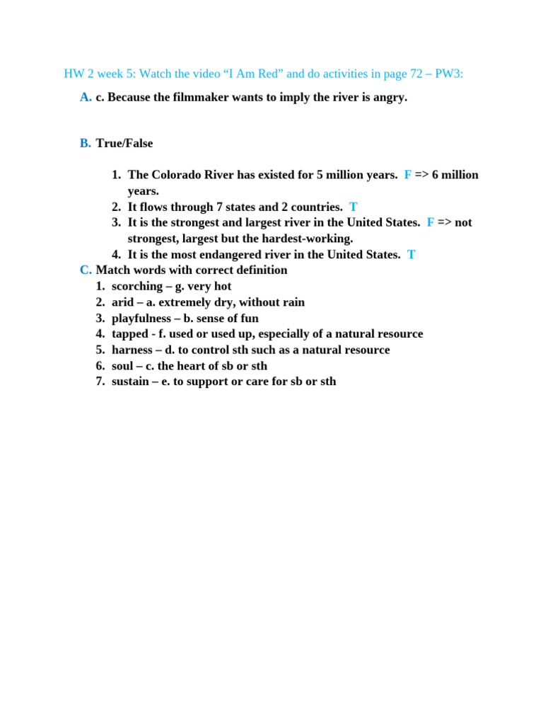 BT 2 Week 5 (Cá Nhân) Speaking - 72 - PW3 | PDF
