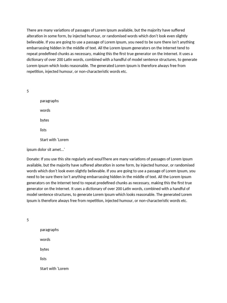 True Lorem Ipsum Generator Explained | PDF | Linguistics