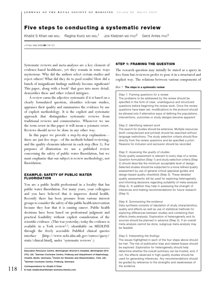 5 steps to conduct systematic review pdf self improvement wellness