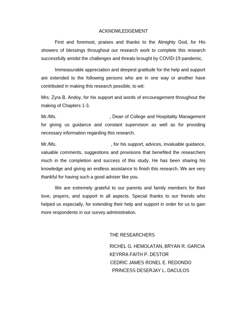 ACKNOWLEDGEMENT | PDF