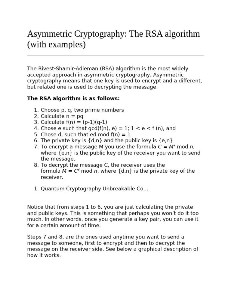 RSA Cryptography Guide | PDF | Public Key Cryptography | Cryptography