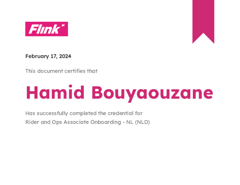 Rider & Ops Onboarding Certificate | PDF