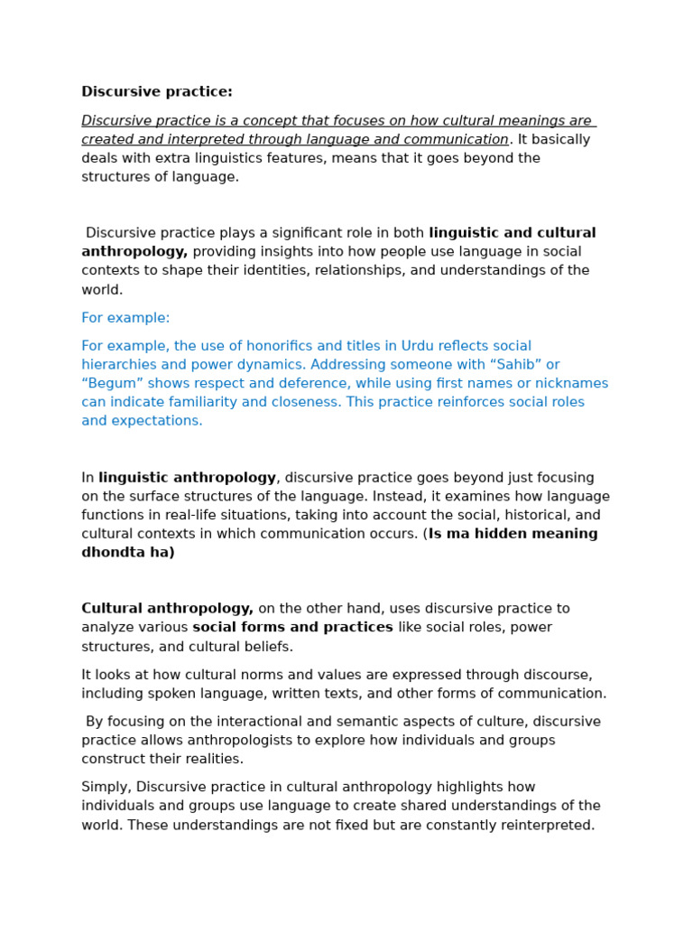 Discursive practice by tt edited pdf discourse ethnography
