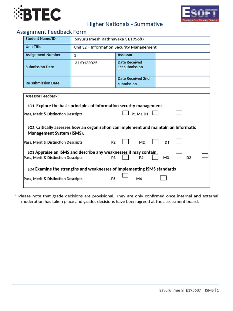 ISMS Assignment Overview and Guidelines | PDF | Computer Security ...
